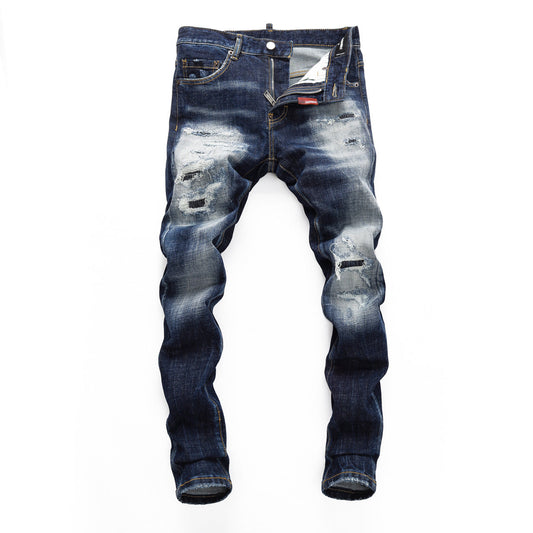 SOLO-DSQ2 Frayed patch Jeans