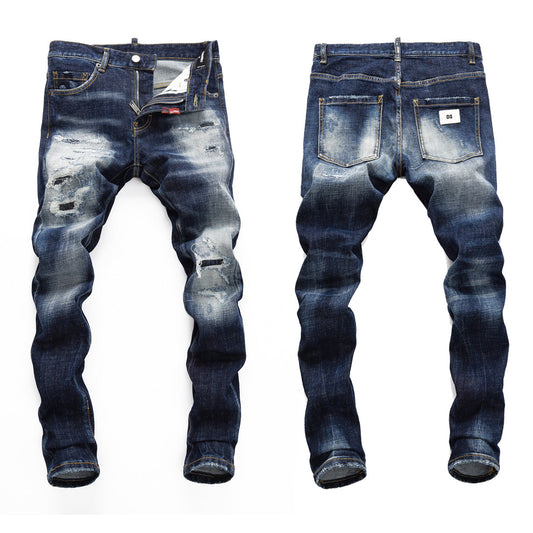 SOLO-DSQ2 Frayed patch Jeans