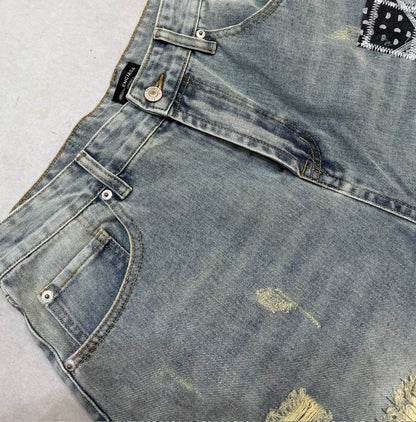 2025 Distressed Graffiti Jeans