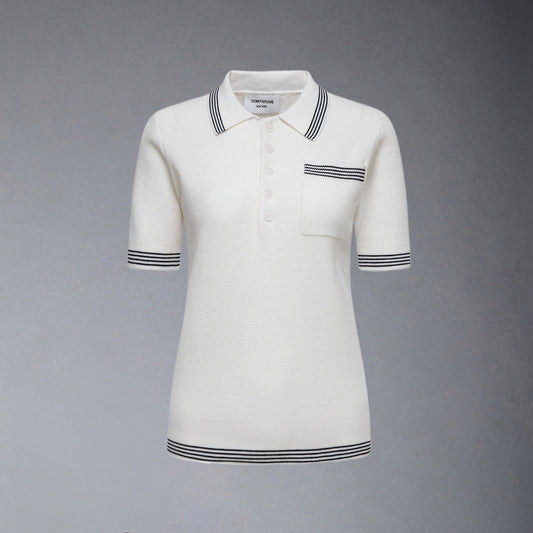 Thom Browne Women stripe POLO shirt