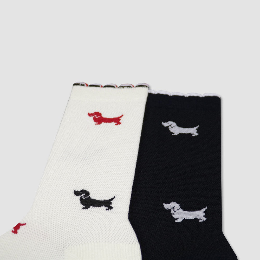 Puppy embroidered socks